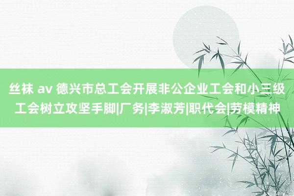 丝袜 av 德兴市总工会开展非公企业工会和小三级工会树立攻坚手脚|厂务|李淑芳|职代会|劳模精神