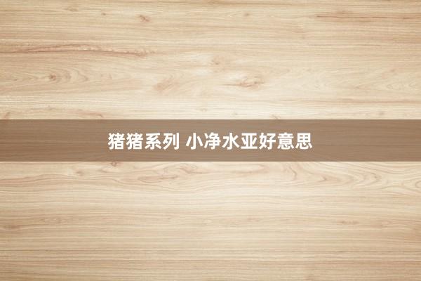 猪猪系列 小净水亚好意思